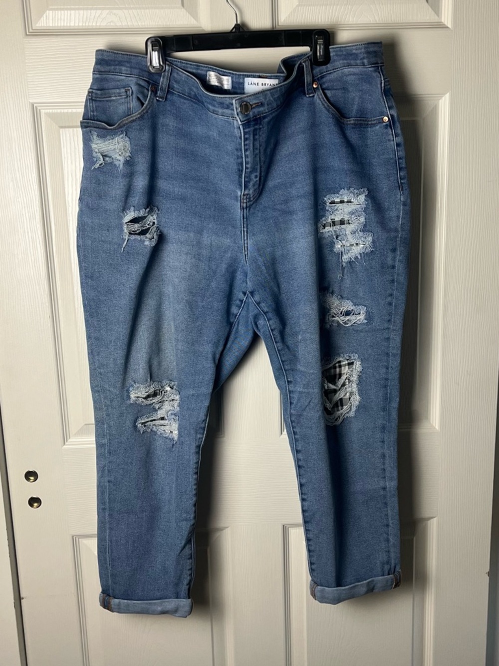 Lane Bryant Light Blue Distressed Boyfriend Jeans